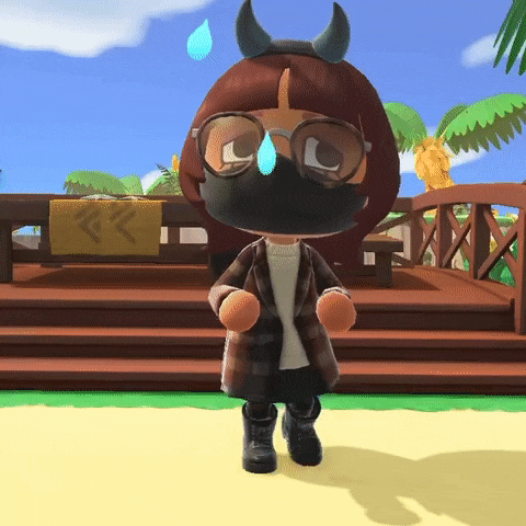 a cartoon character with horns and glasses is wearing a black mask and a plaid coat