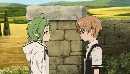 a boy and a girl are standing next to each other