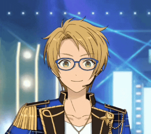 a cartoon character wearing glasses and a star on his chest