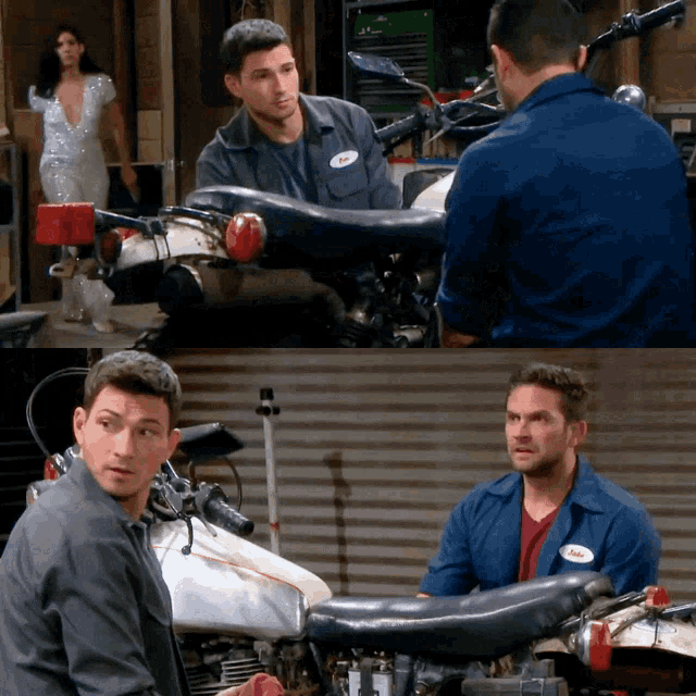 a man with a name tag that says joe talks to another man