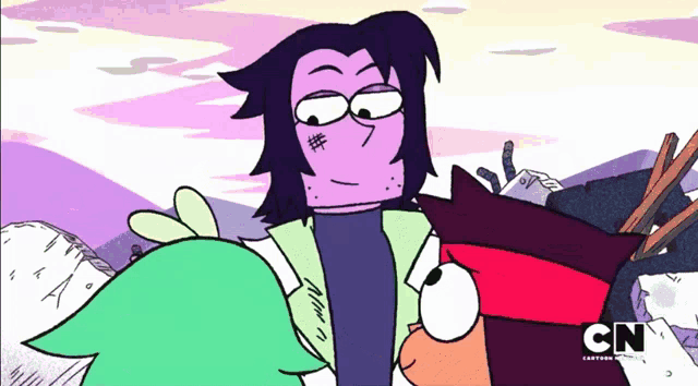 a cartoon character from cn is standing next to another cartoon character