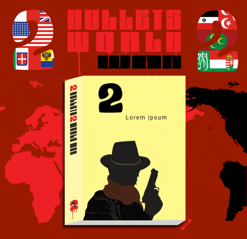 a book titled bullets world 2 with a man holding a gun on the cover