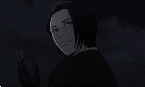 a black and white drawing of a woman with short hair