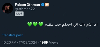 falcon 3thman 's twitter account has a translate post