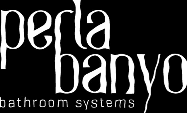 a black and white logo for a bathroom system company .