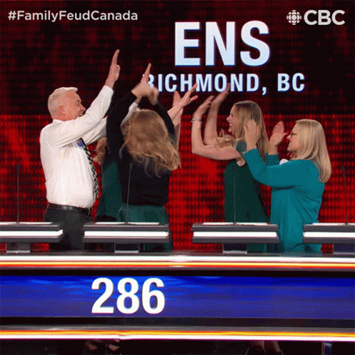 Celebrate Ens Family GIF - Celebrate Ens Family Family Feud Canada GIFs
