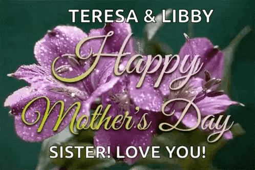 a happy mother 's day card with purple flowers