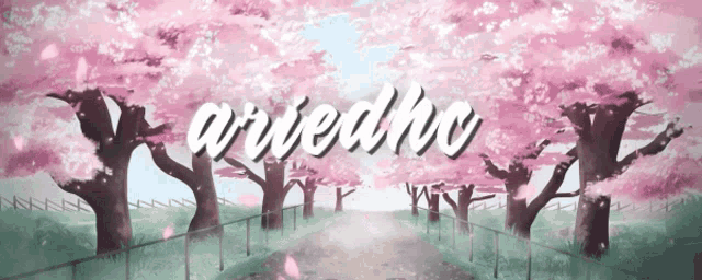 a picture of cherry blossom trees with the name ariedho