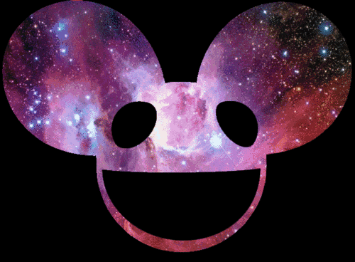 a picture of a mickey mouse face with a galaxy in the background