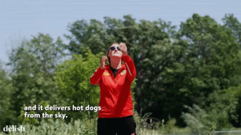 It Delivers Hotdogs From The Sky Delivers Hotdog Right To Your Face GIF