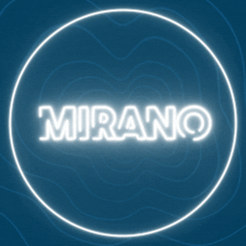 a neon sign that says mirano on it