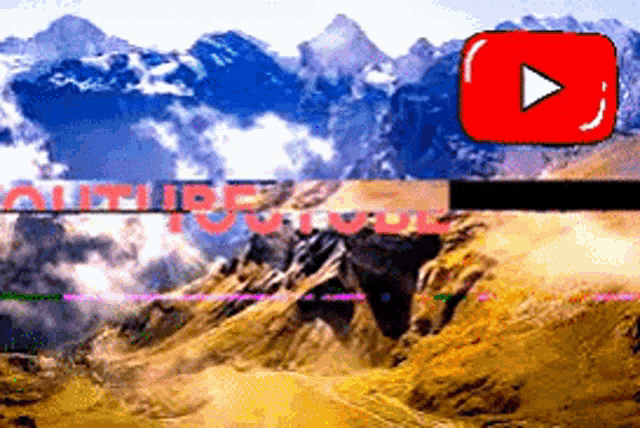 a picture of a mountain with a youtube logo in the background