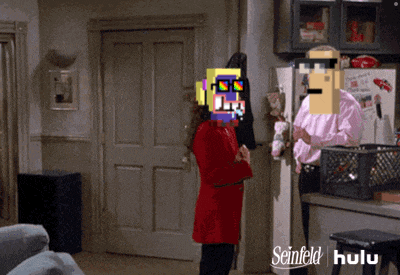a scene from seinfeld is shown in a hulu ad