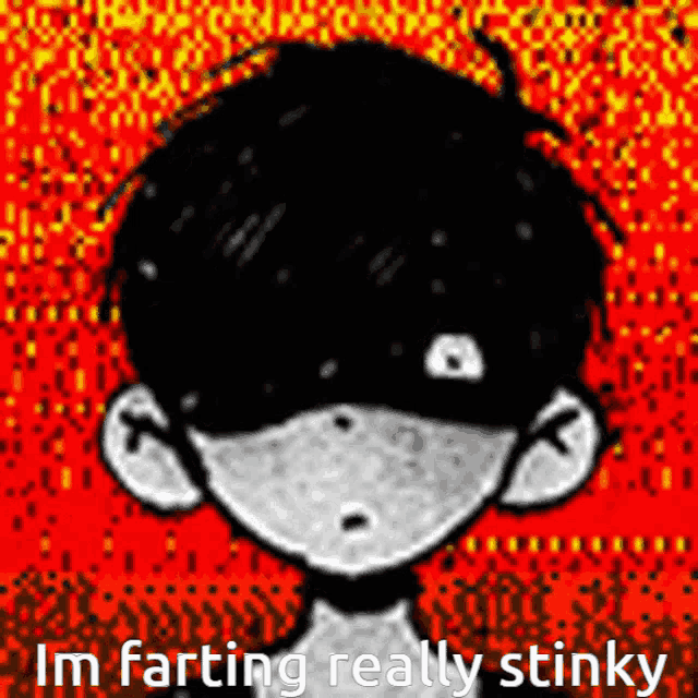 a black and white drawing of a person with the words i 'm farting really stinky on the bottom