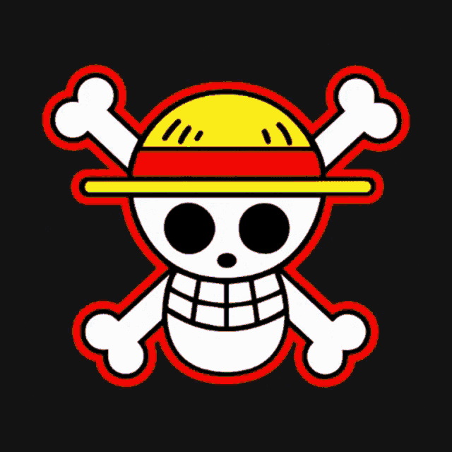 a skull and crossbones with a pink hat
