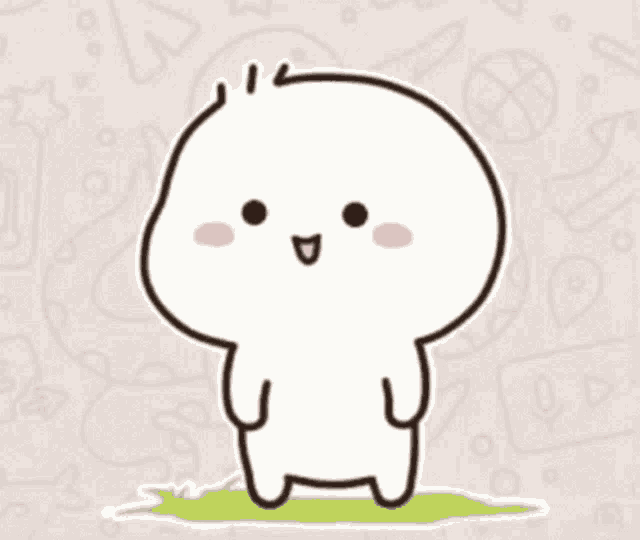 a cartoon drawing of a white bear with a heart shaped speech bubble above his head