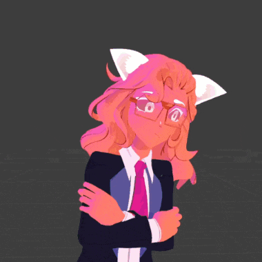 a cartoon drawing of a girl wearing a suit and tie