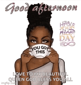 a woman is holding a cup of coffee with the words `` you got this '' written on it .