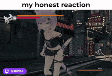 a screenshot of a video game with the words my honest reaction above it