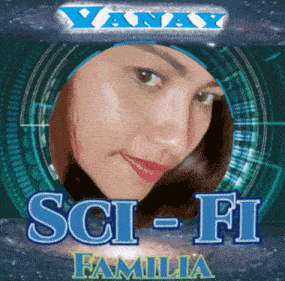 a woman 's face is on the cover of sci-fi familia by vanay