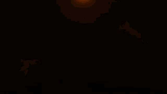 a glowing yellow wave is moving in the dark