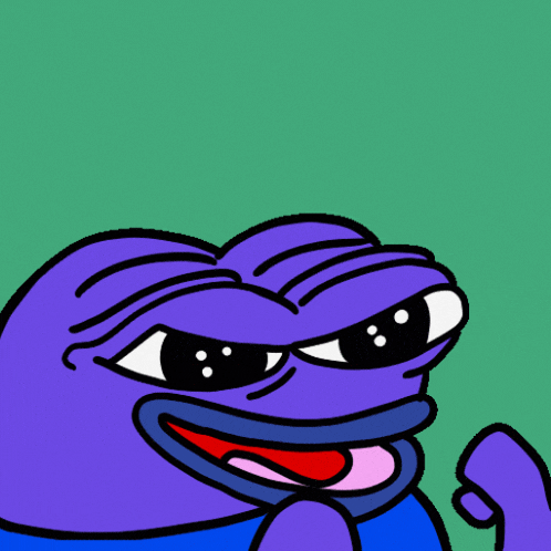 a cartoon of a blue frog wearing sunglasses and a blue shirt
