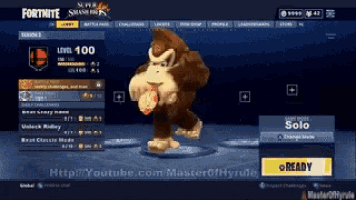 a video game called fortnite with donkey kong