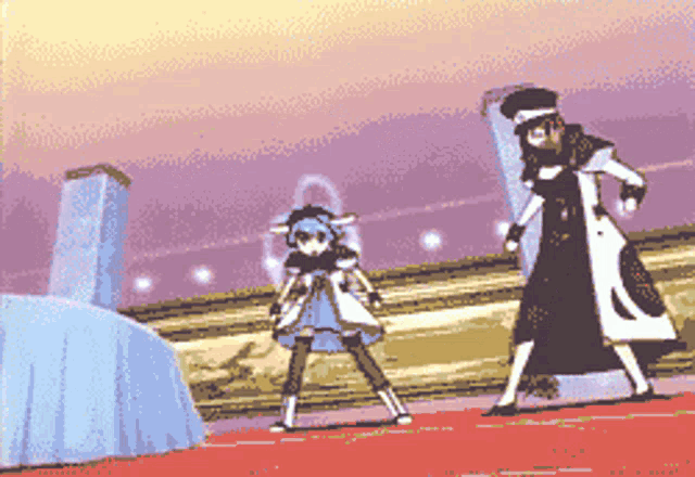 a pixel art of a man and a woman dancing