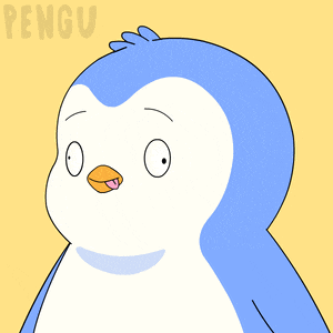 a cartoon of a penguin with a drop of water coming out of its mouth