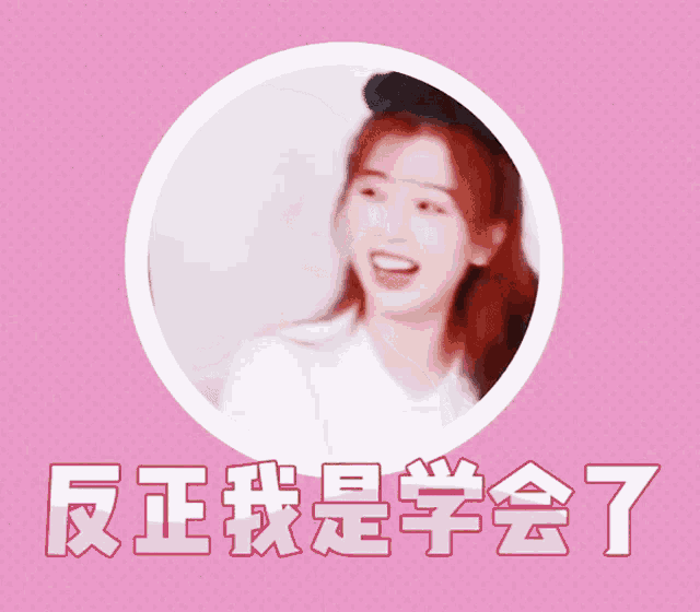 a picture of a girl with chinese writing around her