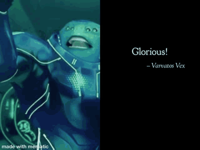 a picture of a cartoon character and a caption that says glorious