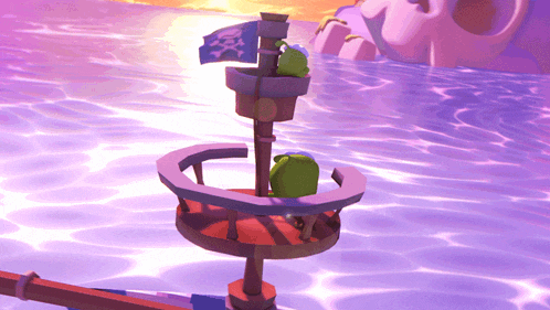 a pirate ship with a flag that says skull and crossbones on it