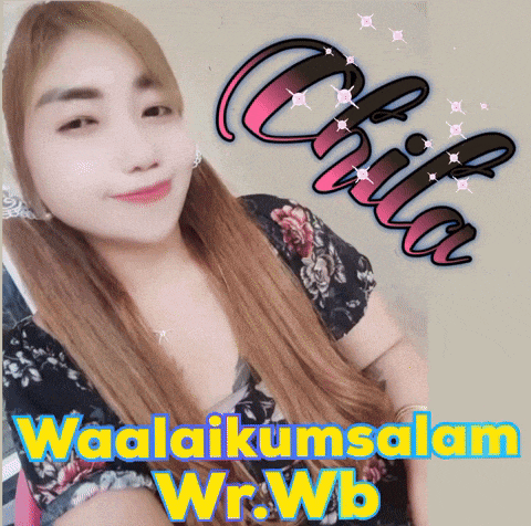 a picture of a woman with the words waalaikumsalam wr.wb on the bottom