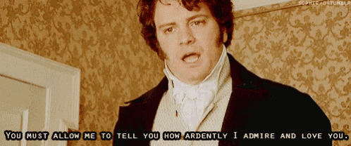a man in a tuxedo says you must allow me to tell you how ardently i admire and love you