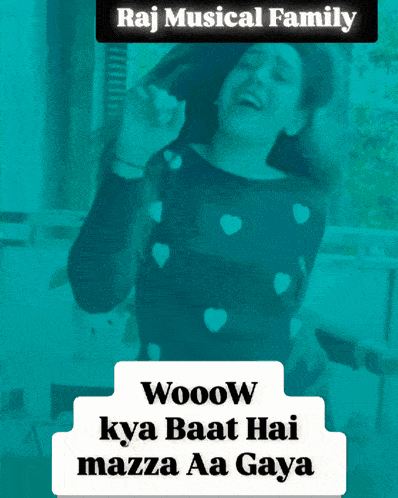 a poster for the raj musical family shows a woman on it