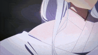 a woman with long white hair is wearing a white dress