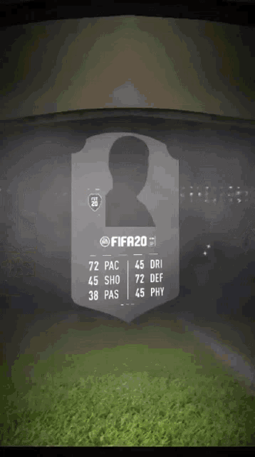 a fifa 20 card with a silhouette of a person