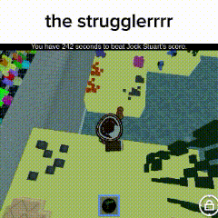 a screenshot of a video game with the words the strugglerrr on the top
