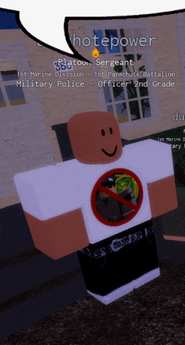 a cartoon character is wearing a shirt that says 1st marine division on it