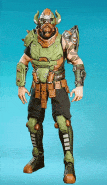 a man with horns and a beard is wearing armor