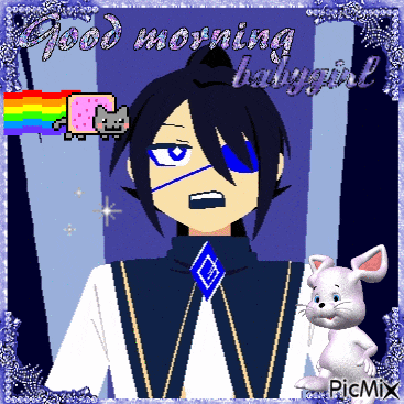 a picture of a boy and a bunny says good morning baby girl