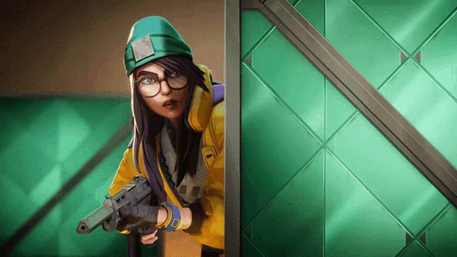 a cartoon character holding a gun and wearing a green hat