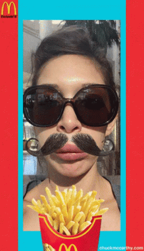Mustache And Fries GIF - Mustache Fries GIFs