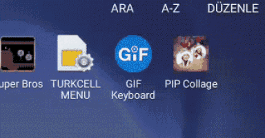 a screenshot of a phone screen with a gif keyboard icon