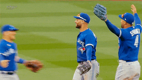 a blue jays player wearing the number 4 jersey