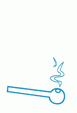 a drawing of smoke coming out of a match