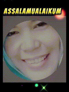 a picture of a woman 's face with the words assalamualaikum in yellow letters