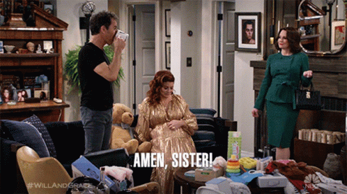 Amen Sister Grace Adler GIF - Amen Sister Grace Adler Debra Messing GIFs