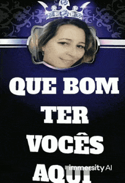a poster that says que bom ter voces aqui with a picture of a woman