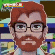 a man with glasses and a beard is looking at the camera .